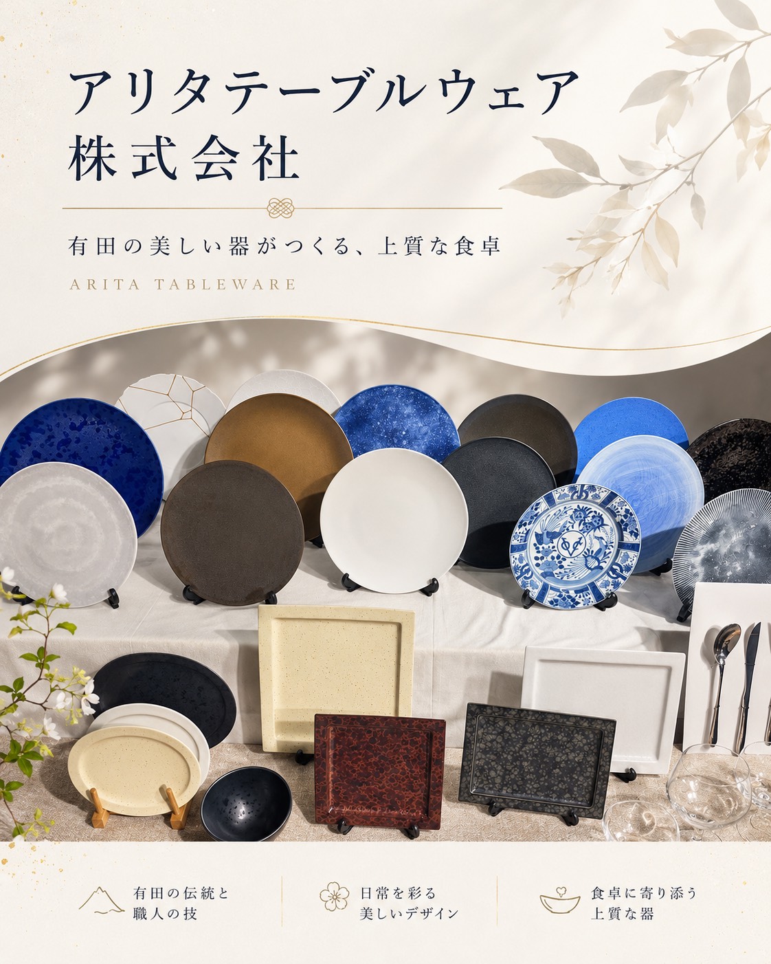 アリタテーブルウェア株式会社 有田の美しい器がつくる上質な食卓 メインビジュアル