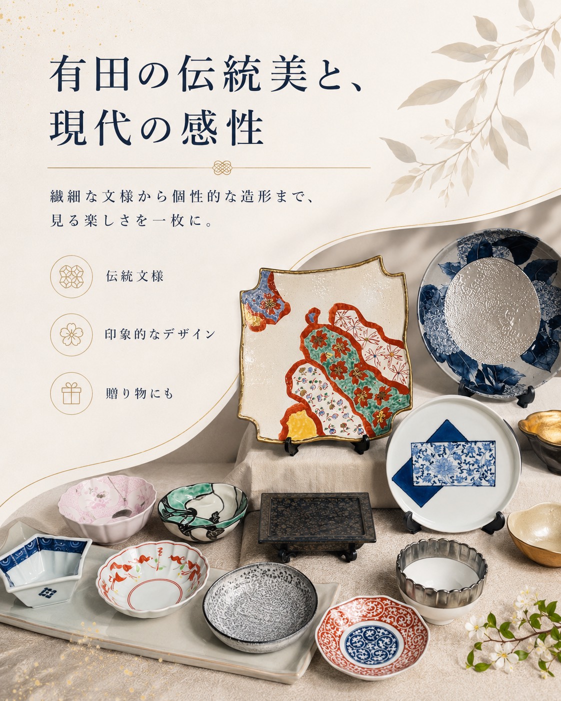 有田の伝統美と現代の感性 伝統文様の器